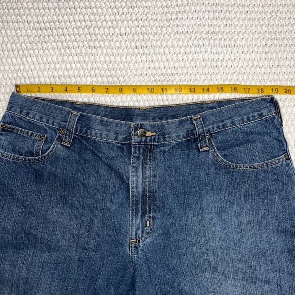 Carhartt Men's Relaxed Fit Cut Off Denim Shorts Size 38 Medium Wash Jeans 100115 - Picture 9 of 13